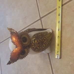 Ceramic and metal owl